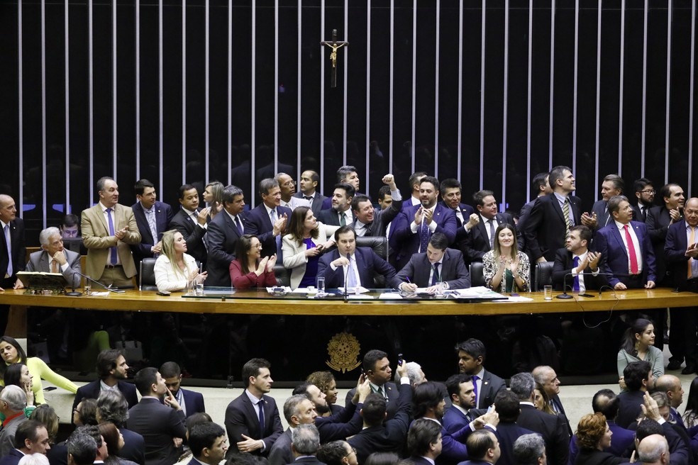 PlenÃ¡rio da CÃ¢mara durante votaÃ§Ã£o de destaques da reforma da PrevidÃªncia nesta quinta-feira (11) â?? Foto: Luis Macedo/CÃ¢mara dos Deputados