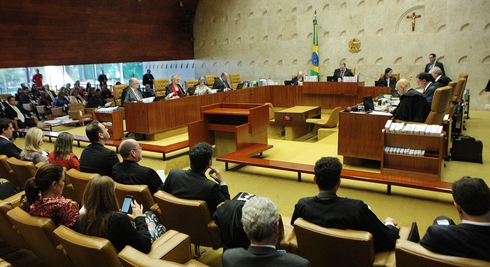 Ministros do STF no plenÃ¡rio do tribunal durante a sessÃ£o desta quarta (8) â?? Foto: Carlos Moura/SCO/STF