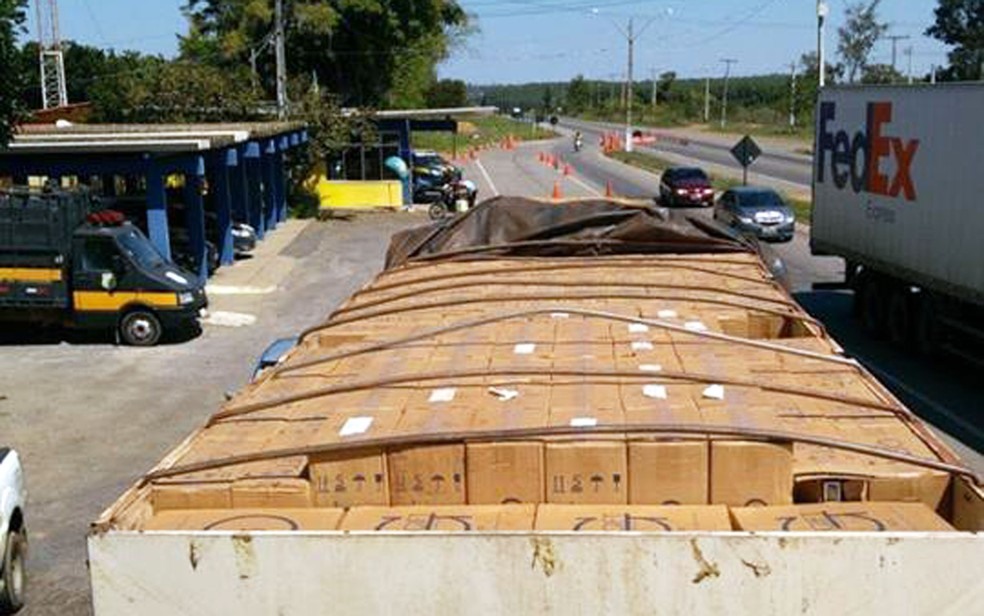 PRF apreende 475 mil maços de cigarro contrabandeados (Foto: Divulgação/PRF)