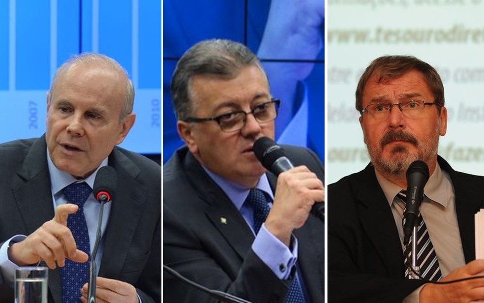 Da esquerda para a direita: Guido Mantega, Aldemir Bendine e Arno Augustin â?? Foto: Fabio Rodrigues Pozzebom, Valter Campanato  e Elza FiÃºza/AgÃªncia Brasil