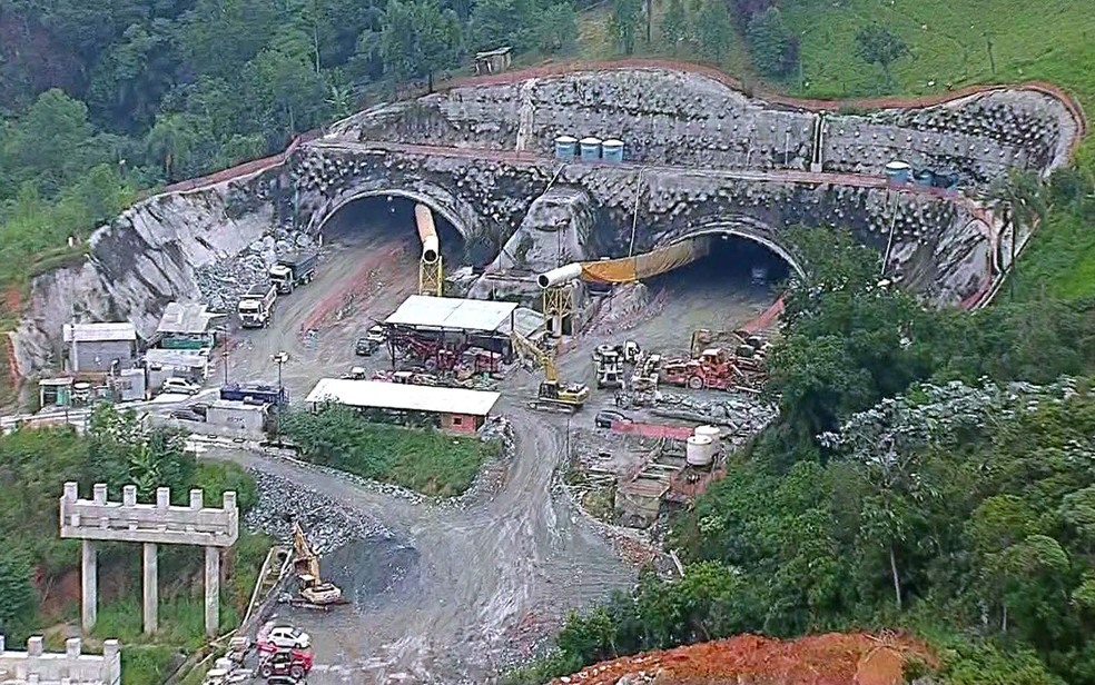 Obras do trecho Norte do Rodoanel â?? Foto: TV Globo/ReproduÃ§Ã£o