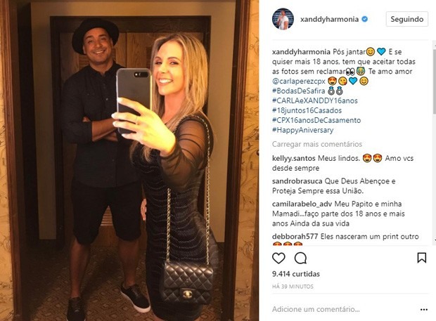 Carla Perez e Xanddy celebram os 16 anos de casados (Foto: Reprodução/Instagram)