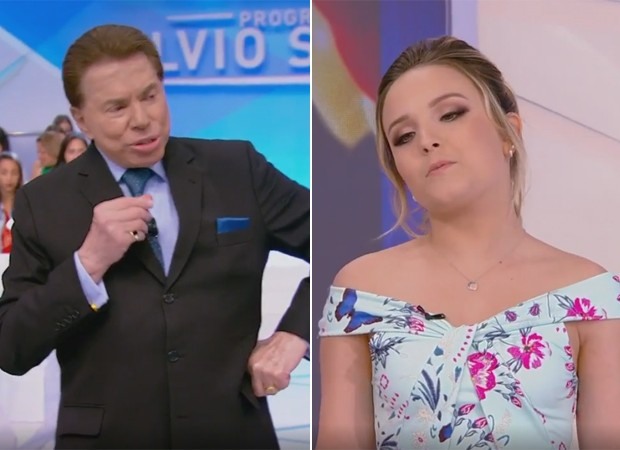 Silvio Santos questiona Larissa Manoela por visual (Foto: Reprodução/SBT)