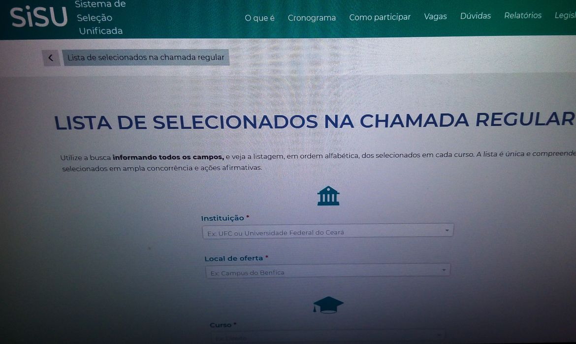 resultado do Sisu, educação. MEC