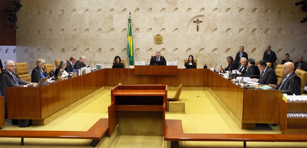 O plenÃ¡rio do Supremo Tribunal Federal durante sessÃ£o de julgamentos â?? Foto:  Foto: Nelson Jr./SCO/STF