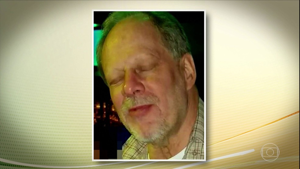 Foto de Stephen Paddock, suspeito de ter atirado contra multidão em Las Vegas, divulgada pelas redes CNN e a ABC (Foto: Reprodução JH/ G1)