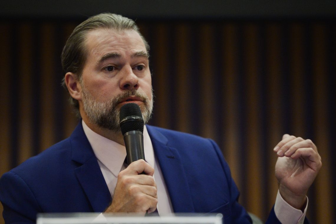 O presidente do Supremo Tribunal Federal, Dias Toffoli, fala durante o seminÃ¡rio TransparÃªncia e Combate Ã  CorrupÃ§Ã£o, no Museu do AmanhÃ£, no Rio de Janeiro.