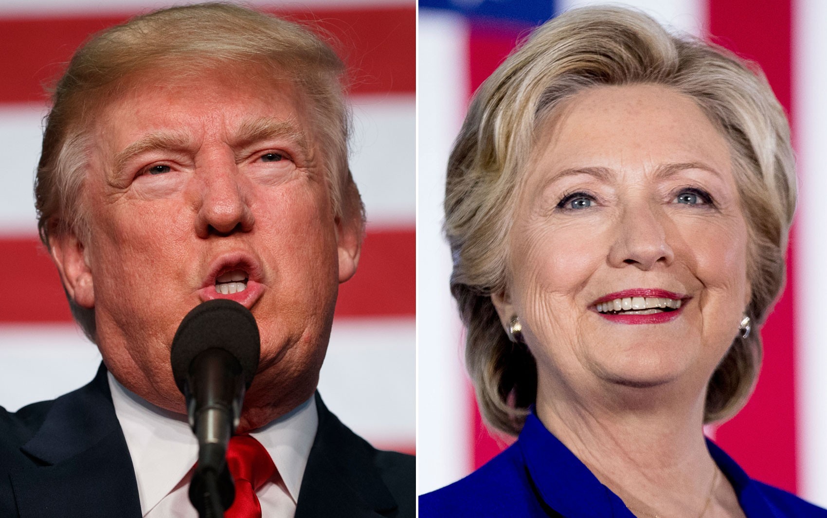 NÃO USAR ESTA FOTO    Donald Trump em Golden, Colorado, no dia 29 de outubro, e Hillary Clinton em Las Vegas, Nevada, em 2 de novembro  (Foto: AP Photo/Evan Vucci/Andrew Harnik)