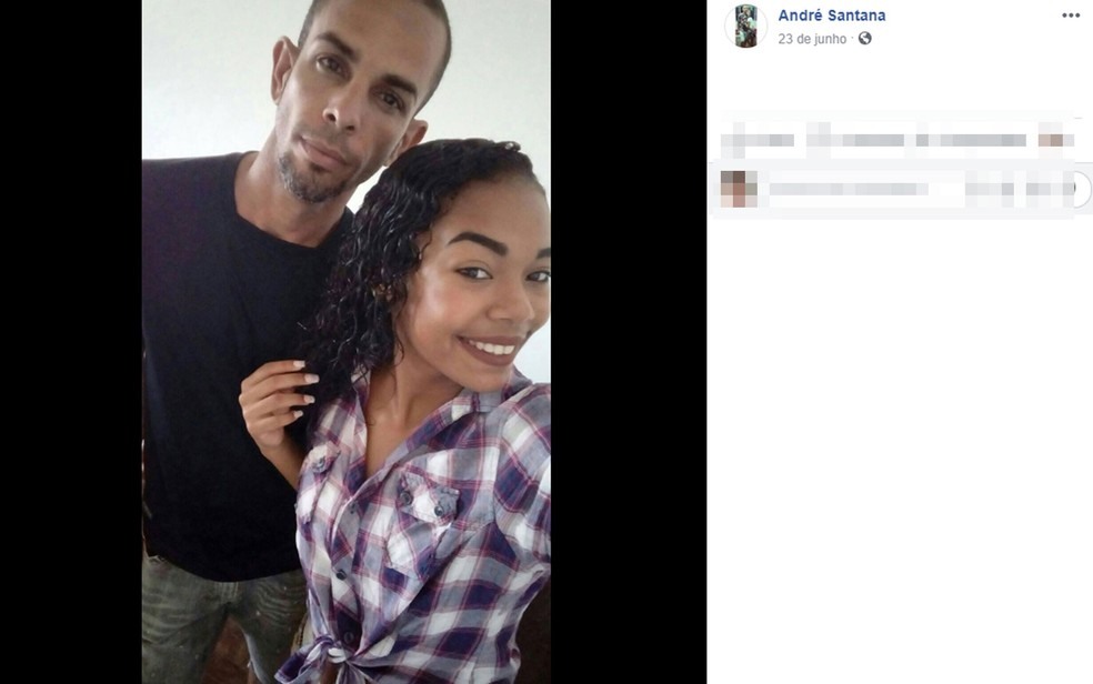 Gislane junto com o companheiro AndrÃ©, suspeito de matar a adolescente estrangulada em Salvador â?? Foto: ReproduÃ§Ã£o/Facebook