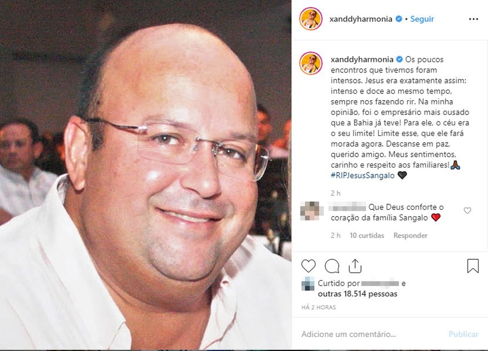 Cantor Xanddy disse que Jesus "foi o empresário mais ousado que a Bahia já teve" — Foto: Reprodução/Instagram