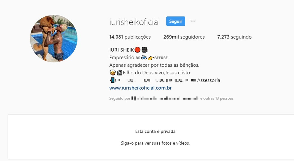 Depois do crime, empresÃ¡rio e digital influencer Iuri Sheik fechou redes sociais  â?? Foto: ReproduÃ§Ã£o/Redes Sociais