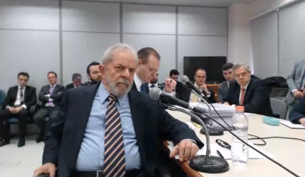 Lula presta depoimento a Moro (Foto: Reprodução)